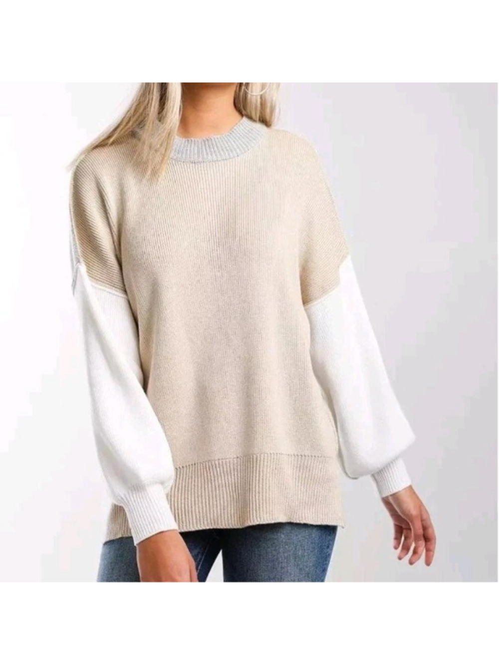 BKE Buckle Color Block Pullover Sweater NWT Size XL Capsule Minimalist Classic